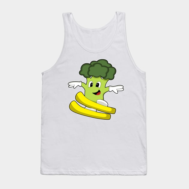 Broccoli as Skier with Ski Tank Top by Markus Schnabel